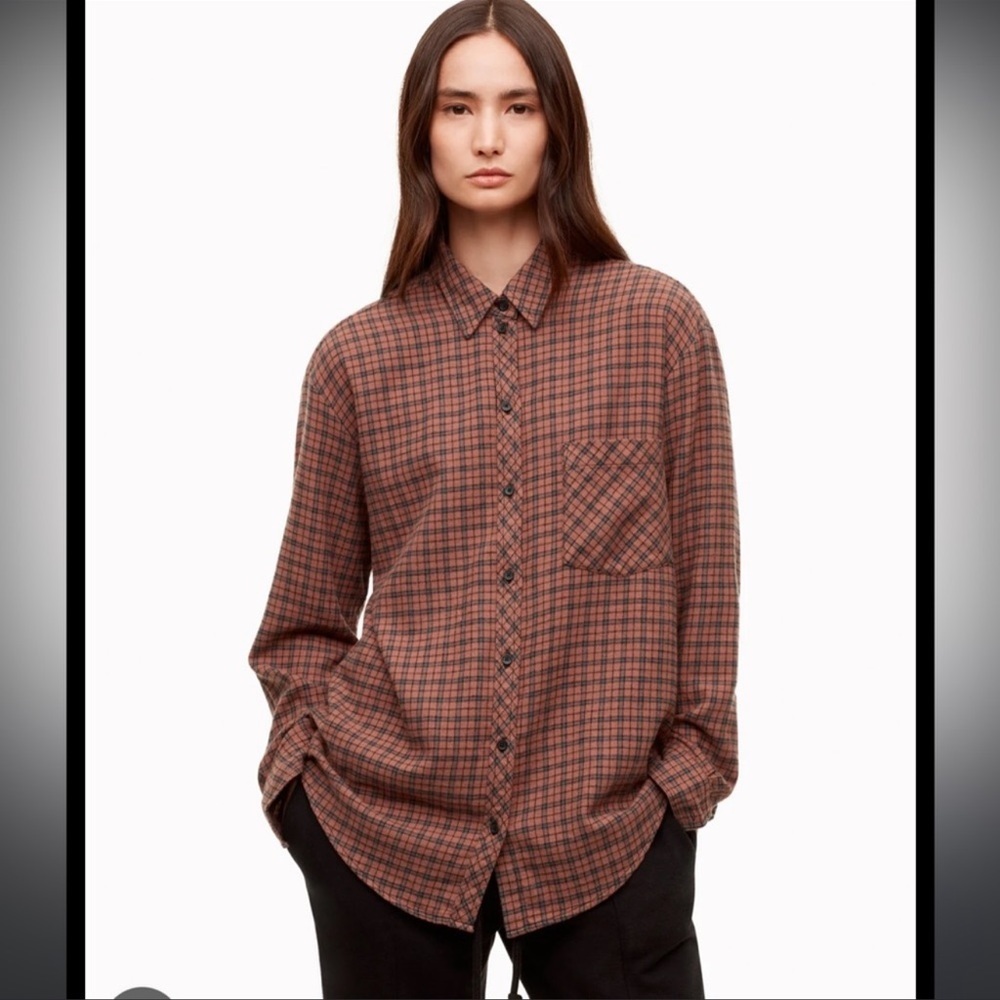 Wilfred Free Daphne Plaid Button Front Shirt - image 1